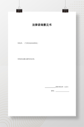 法律咨询意见书